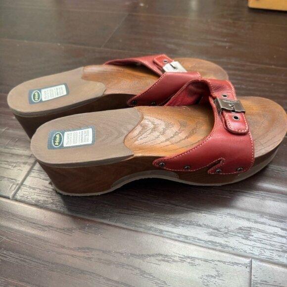 Womens Dr Scholl s Original Slide 9 leather clog sandal y2k outdoor summer - Picture 5 of 9